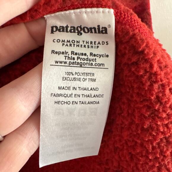 Patagonia Women's Red Better Sweater 1/4 Zip Pullover Fleece Jacket Size M - Picture 4 of 6
